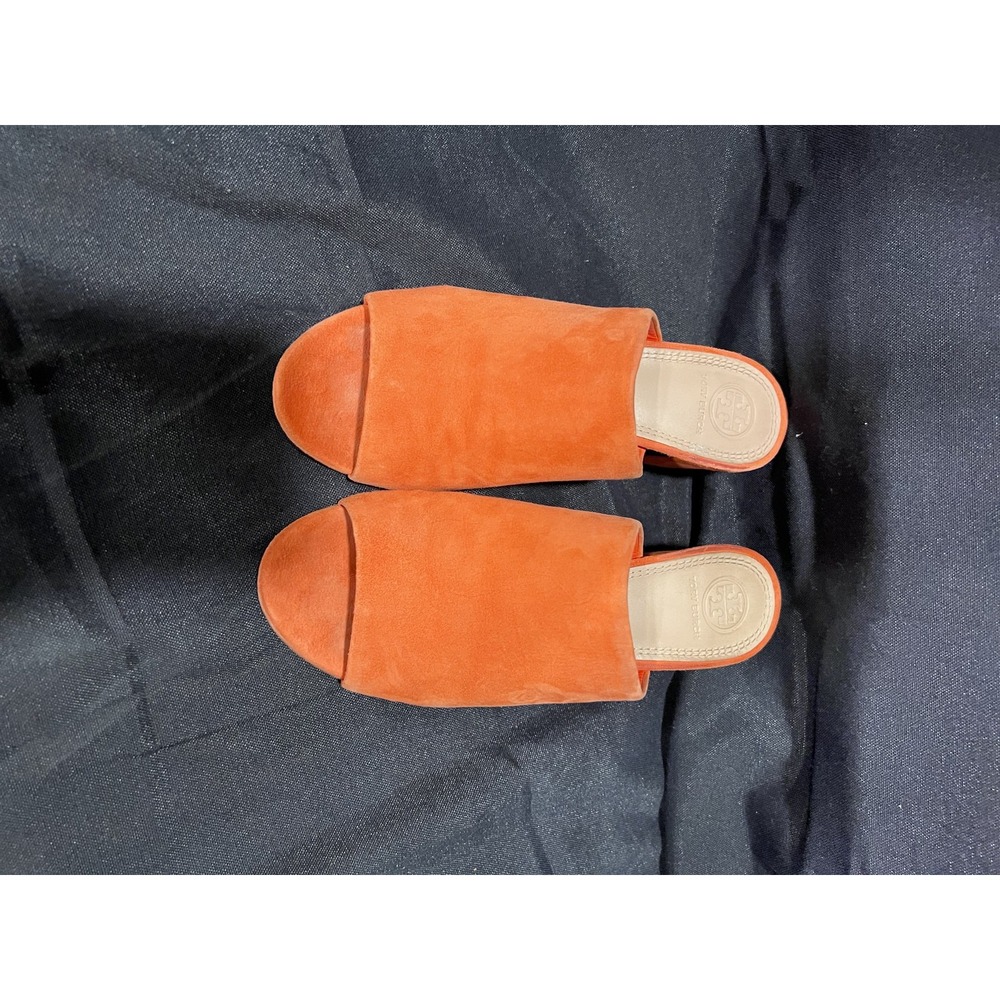 Tory Birch Peep Mule Sandals Orange‎ Size 7M